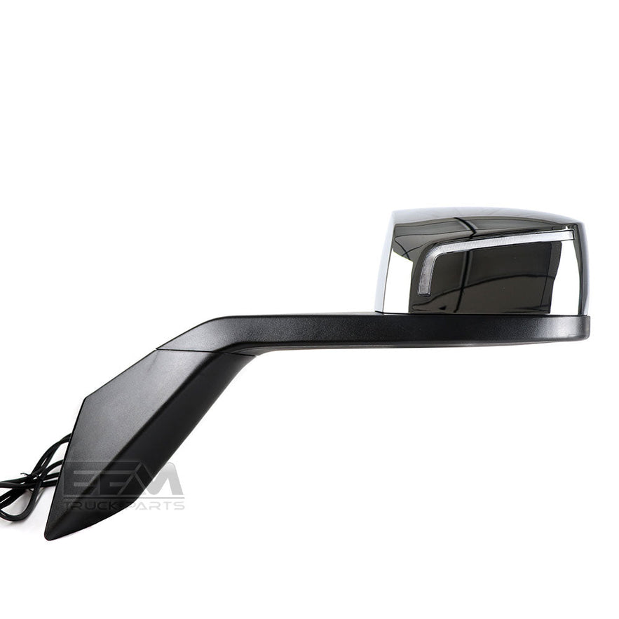 Volvo VNL 2016-2018 Hood Mirror Chrome With LED Turn Signals