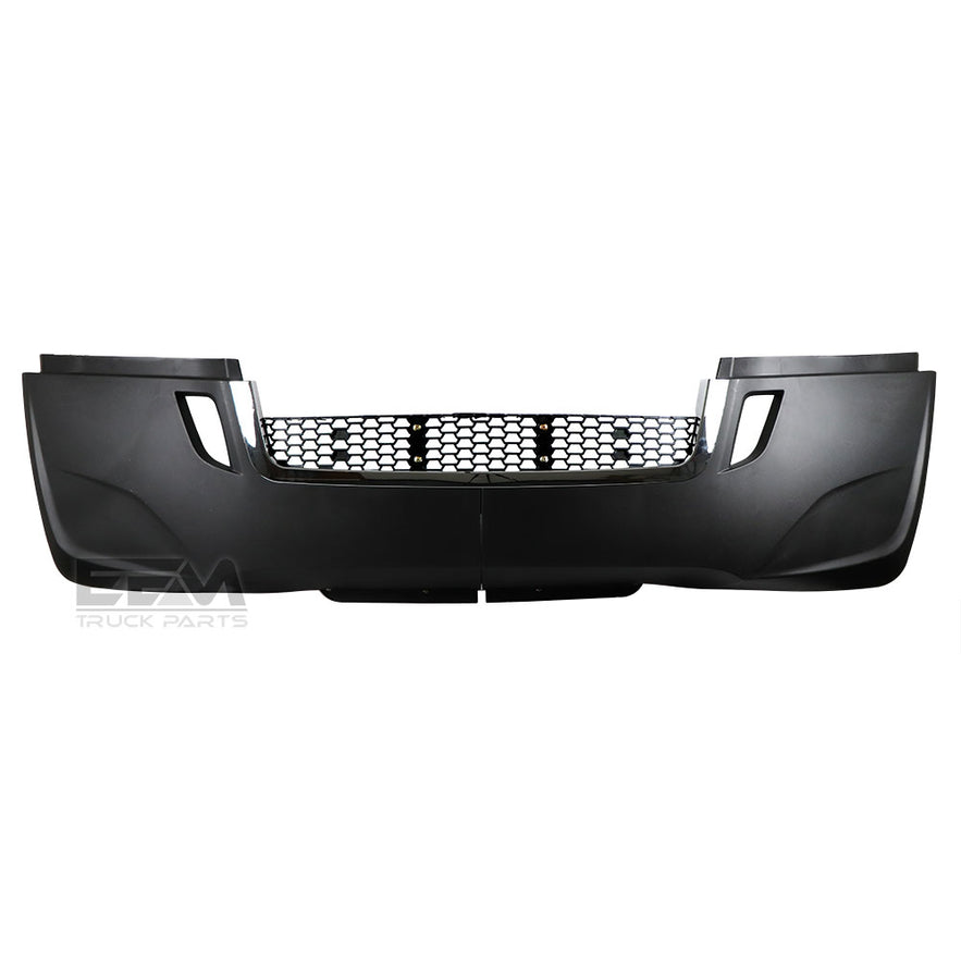 Freightliner Cascadia 2018-Current Front Bumper Without Hole For Fog Light With Chrome Trim